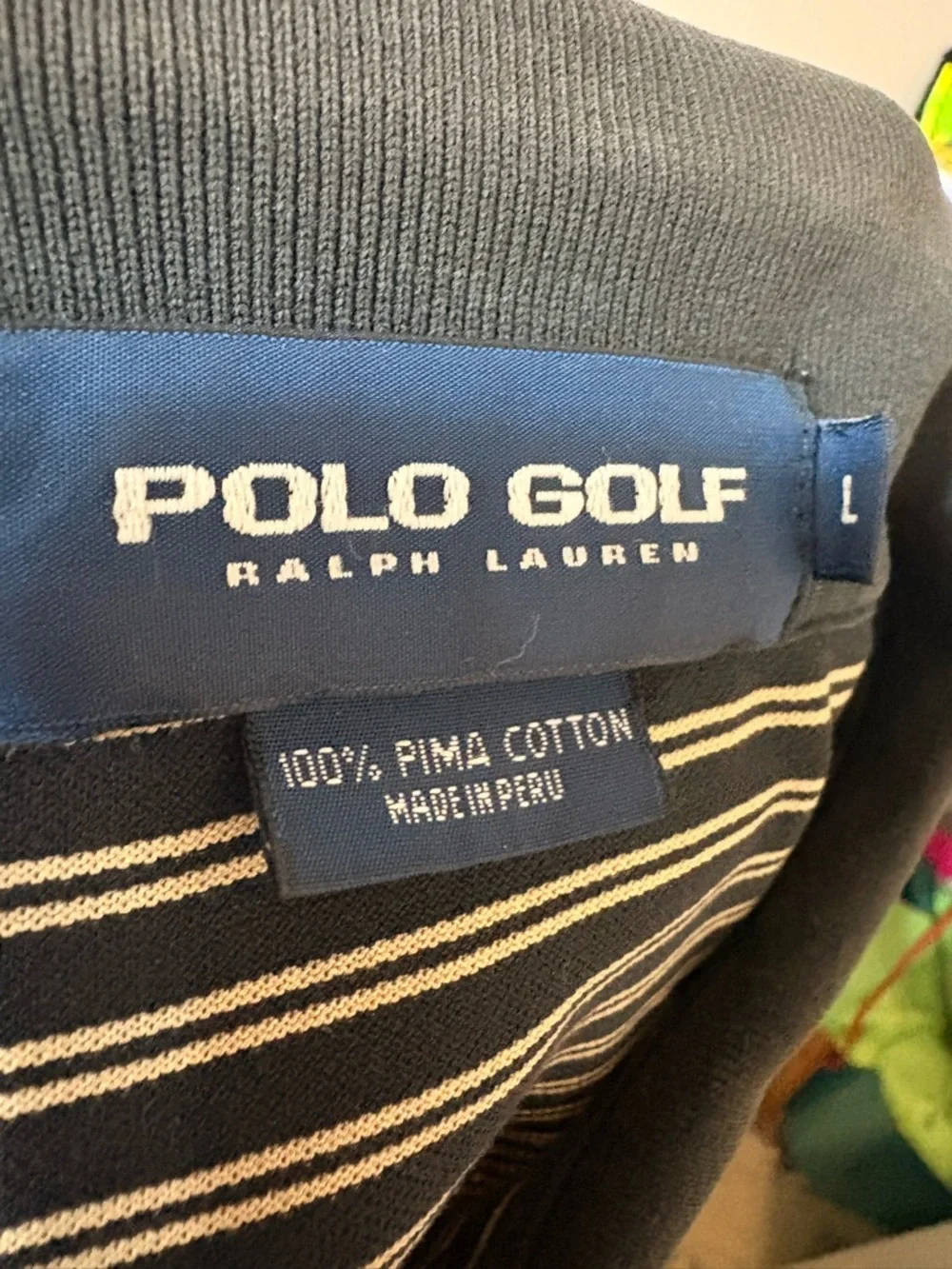 Ralph Lauren‎ Black Polo with Cream Stripes